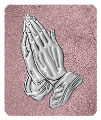 DF35 516 SL SH OR Silver Praying Hands Shimmer Orchid Background